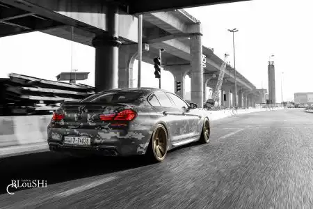 Blue Digital Camouflage Wrap BMW M6 Gran Coupe With ADV.1 Wheels Wallpaper