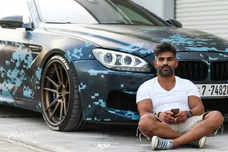 Blue Digital Camouflage Wrap BMW M6 Gran Coupe With ADV.1 Wheels Wallpaper
