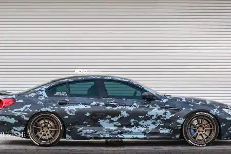 Blue Digital Camouflage Wrap BMW M6 Gran Coupe With ADV.1 Wheels Wallpaper