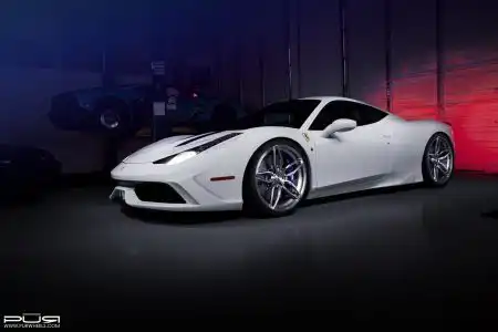 White Ferrari 458 Speciale – PUR Wheels