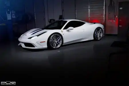 White Ferrari 458 Speciale – PUR Wheels