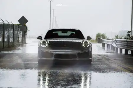 Gray Porsche 911 Turbo S With ADV.1 Wheels