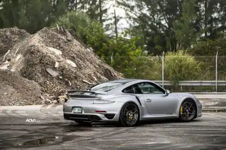 Gray Porsche 911 Turbo S With ADV.1 Wheels