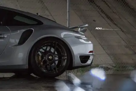 Gray Porsche 911 Turbo S With ADV.1 Wheels