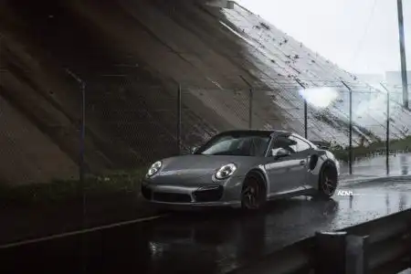 Gray Porsche 911 Turbo S With ADV.1 Wheels