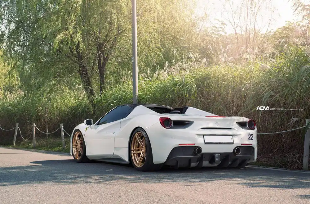 White Ferrari 488 GTB With ADV.1 Wheels Wallpaper