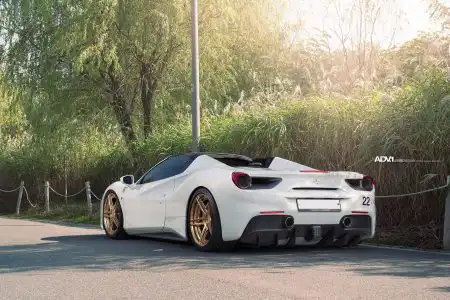 White Ferrari 488 GTB With ADV.1 Wheels Wallpaper