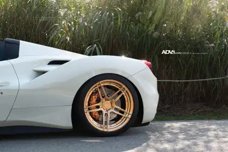 White Ferrari 488 GTB With ADV.1 Wheels Wallpaper