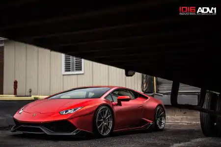 Satin Red Lamborghini Huracán With 1016 Aero And ADV.1 Wheels