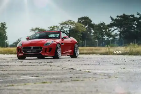 jaguar-f-type-cabriolet-convertible-red-aftermarket-lowered-chrome-luxury-adv1-wheels-forged-e
