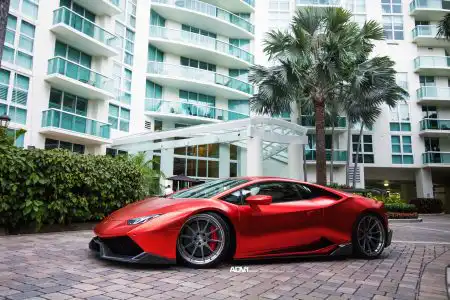 Matte Red Lamborghini Huracán With 1016 Industries Kit And ADV.1 Wheels