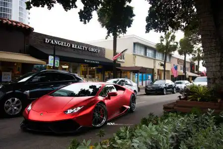 Matte Red Lamborghini Huracán With 1016 Industries Kit And ADV.1 Wheels Wallpaper