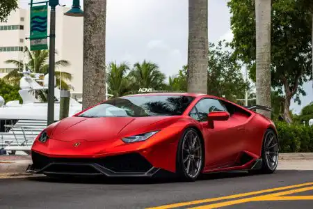 Matte Red Lamborghini Huracán With 1016 Industries Kit And ADV.1 Wheels Wallpaper