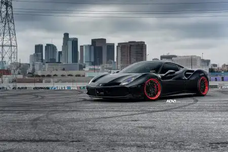 Nero Ferrari 488 GTB On ADV.1 Wheels