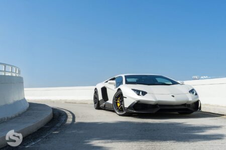 White Lamborghini Aventador 50th Anniversario – ADV.1 Wheels Wallpapers