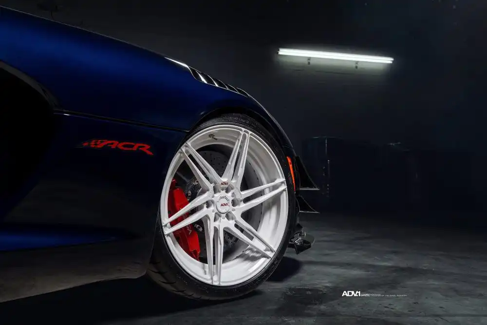 2016 blue dodge viper arc white rims adv1 6 spoke light weight wheels performance f