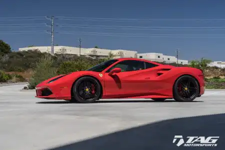 Red Ferrari 488 GTB With HRE P107 Wheels