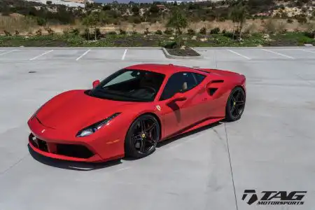 Red Ferrari 488 GTB With HRE P107 Wheels