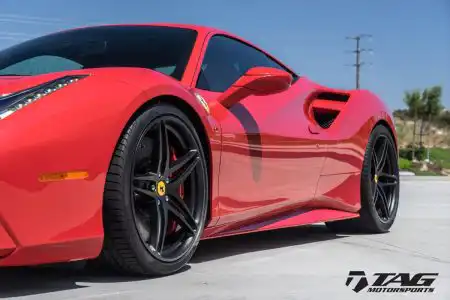 Red Ferrari 488 GTB With HRE P107 Wheels