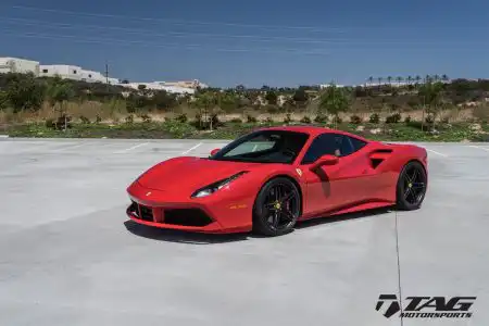 Red Ferrari 488 GTB With HRE P107 Wheels