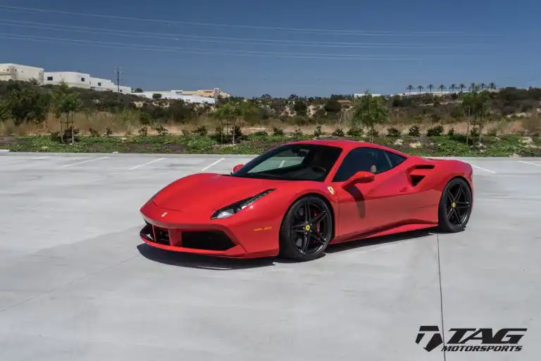 Red Ferrari 488 GTB With HRE P107 Wheels