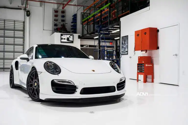 White Porsche 991 Turbo With ADV.1 Wheels