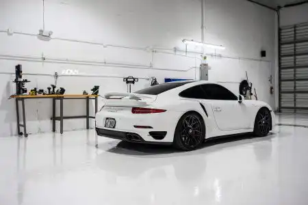 White Porsche 991 Turbo With ADV.1 Wheels