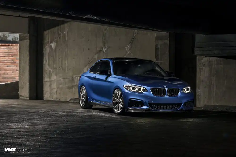 Estoril Blue BMW M240i With VMR Wheels Installed 1