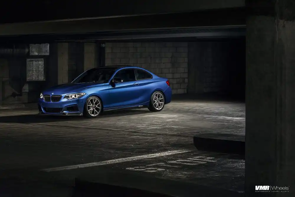 Estoril Blue BMW M240i With VMR Wheels Installed 2