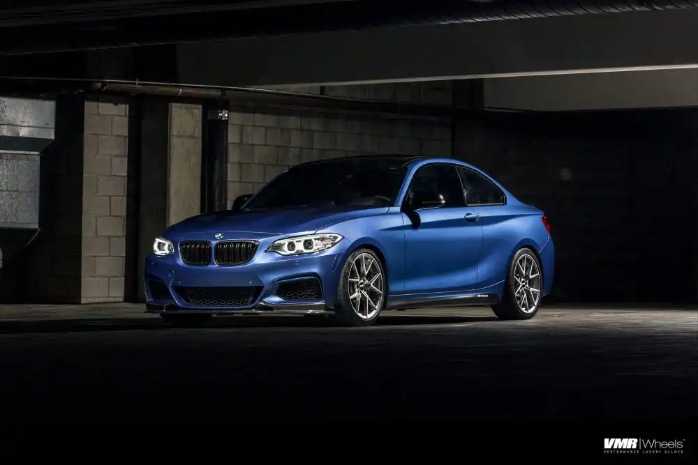 Estoril Blue BMW M240i With VMR Wheels Installed 3