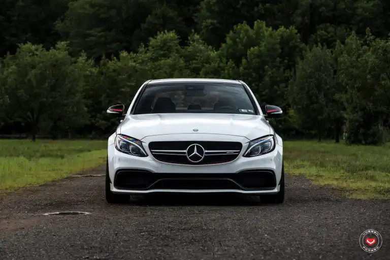 White Mercedes-Benz C63 AMG Gets Vossen Forged Wheels