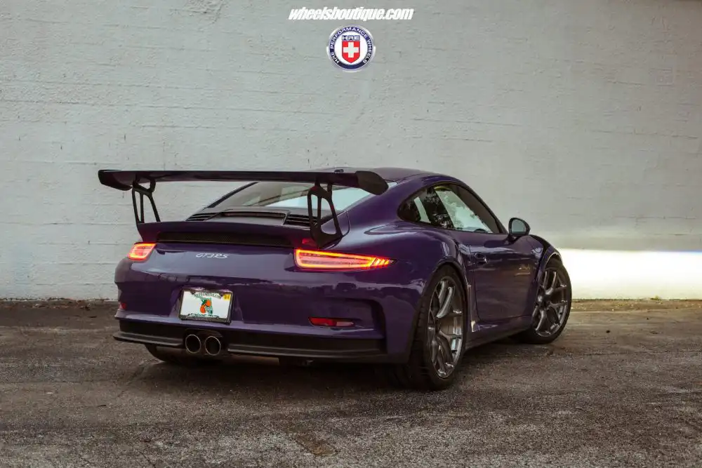 Purple Porsche GT3 RS With HRE R101LW Wheels