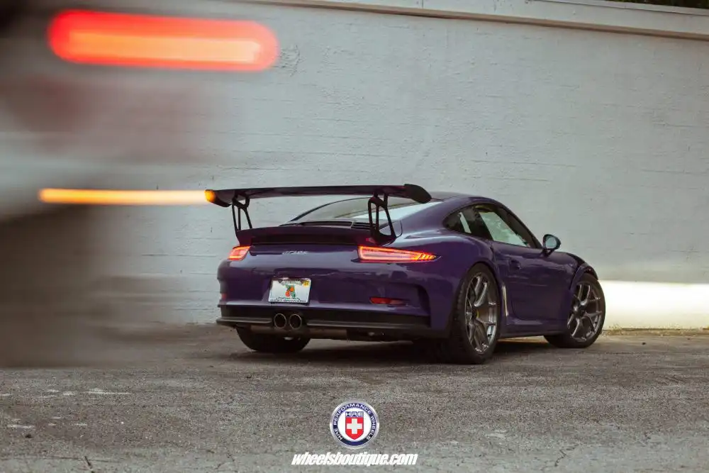 Purple Porsche GT3 RS With HRE R101LW Wheels
