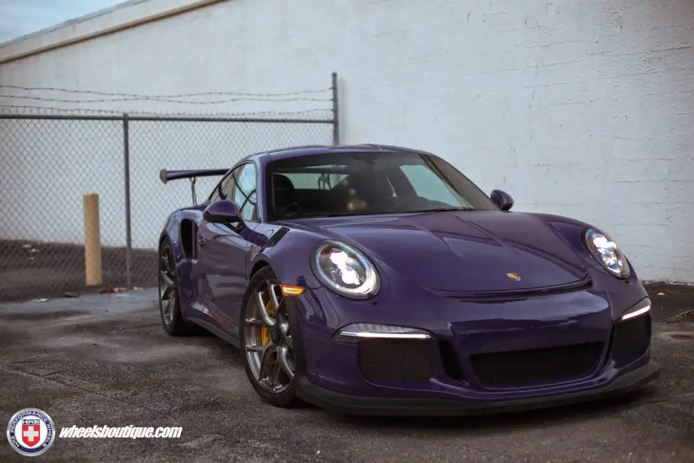 Purple Porsche GT3 RS With HRE R101LW Wheels