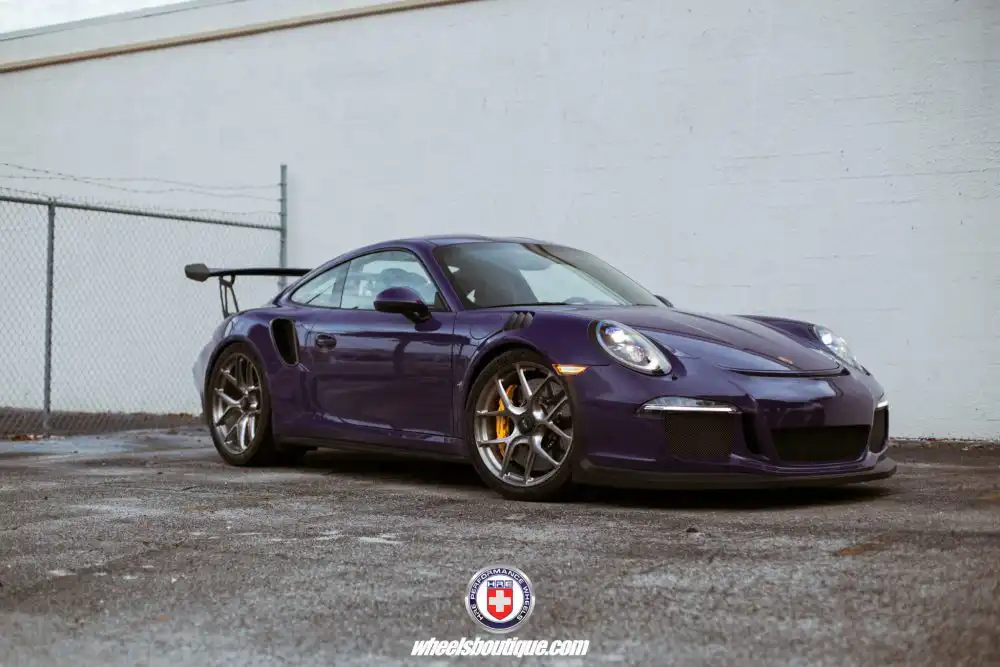 Purple Porsche GT3 RS With HRE R101LW Wheels