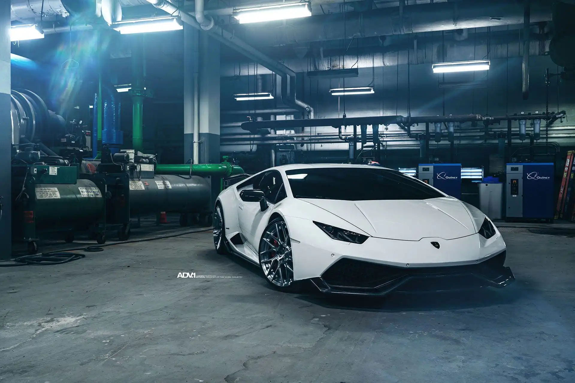 White Lamborghini Huracan With ADV.1 Wheels Wallpaper