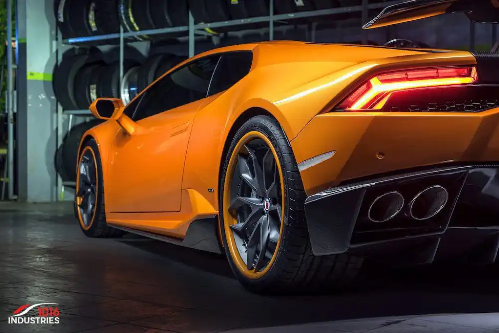 Arancio Borealis Lamborghini Huracán With 1016 Industries Carbon Kit And HRE Wheels 65 Arancio Borealis Lamborghini Huracán With 1016 Industries Carbon Kit And HRE Wheels