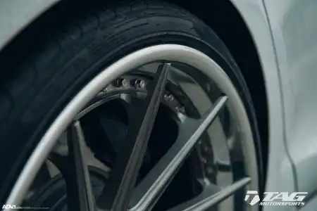 White Tesla Model S With ADV.1 Wheels Wallpaper