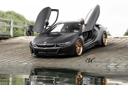 Matte Black BMW i8 With EDC Wheels Wallpaper