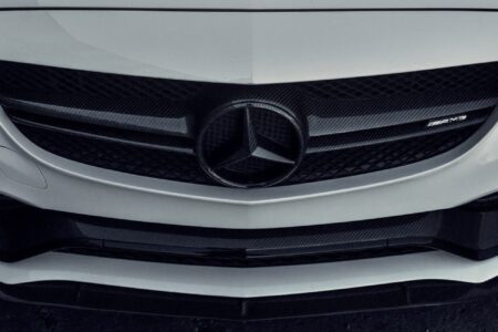 White Mercedes-Benz C63S AMG With Mode Carbon Aero Parts