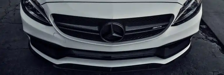 White Mercedes-Benz C63S AMG With Mode Carbon Aero Parts