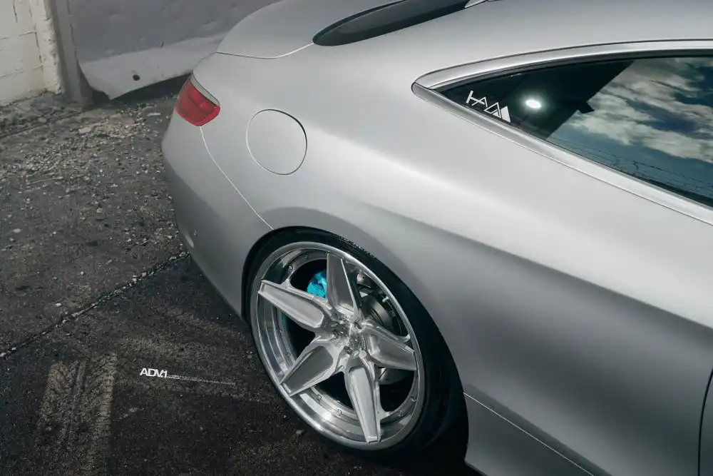 Matte Silver Mercedes-Benhz S63 AMG With ADV.1 Wheels Wallpapaer