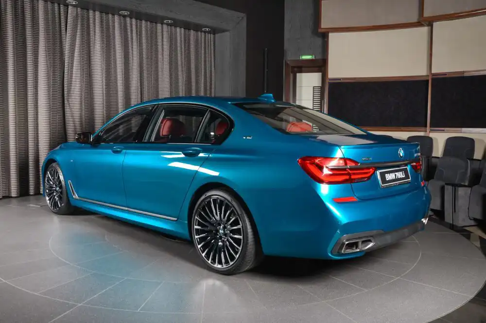 bmw m760li individual long beach blue 2