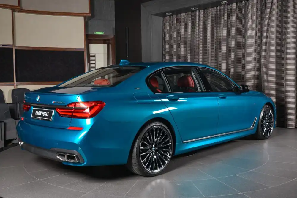 bmw m760li individual long beach blue 4