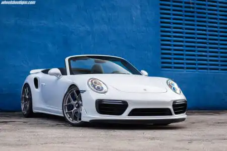 White Porsche 991 Turbo S Convertible – HRE Wheels