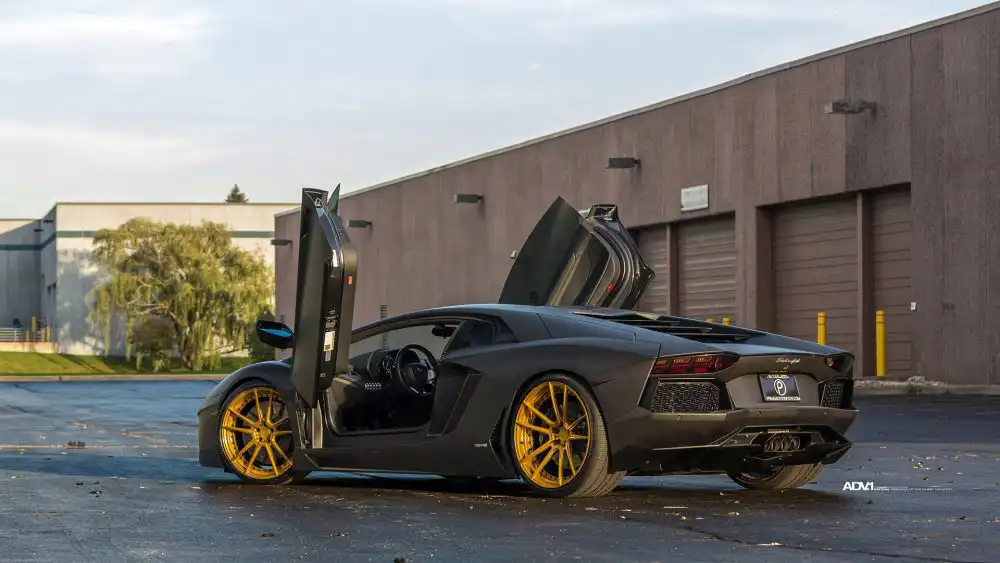 Satin Matte Black Lamborghini Aventador Gets ADV.1 Wheels 46 Satin Matte Black Lamborghini Aventador With ADV.1 Wheels Wallpaper