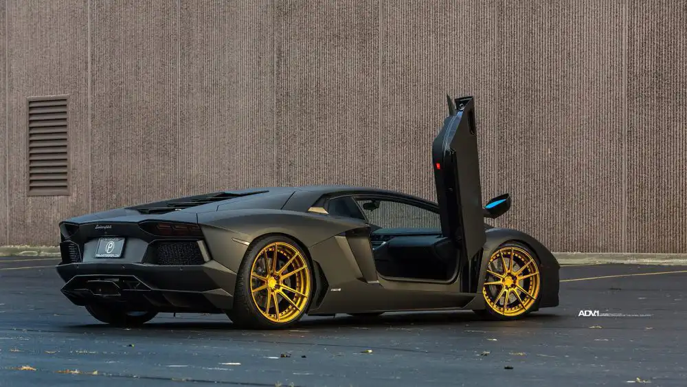 Satin Matte Black Lamborghini Aventador Gets ADV.1 Wheels 66 Satin Matte Black Lamborghini Aventador WithADV.1 Wheels Wallpaper