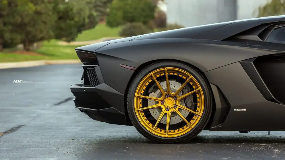 Satin Matte Black Lamborghini Aventador Gets ADV.1 Wheels 65 Satin Matte Black Lamborghini Aventador WithADV.1 Wheels Wallpaper