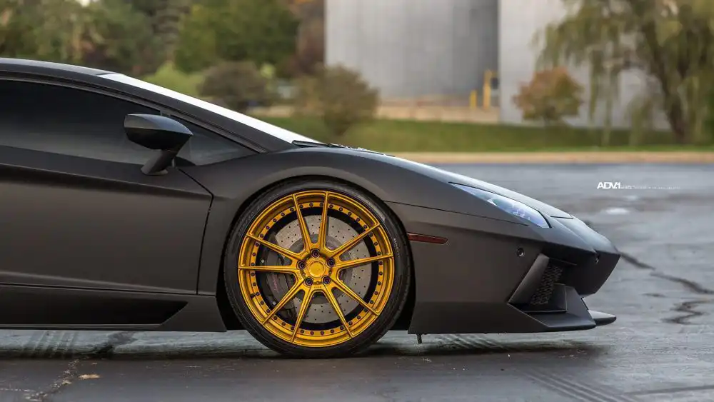 Satin Matte Black Lamborghini Aventador Gets ADV.1 Wheels 64 Satin Matte Black Lamborghini Aventador WithADV.1 Wheels Wallpaper