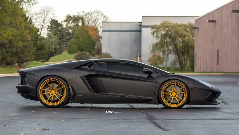 Satin Matte Black Lamborghini Aventador Gets ADV.1 Wheels 63 Satin Matte Black Lamborghini Aventador WithADV.1 Wheels Wallpaper